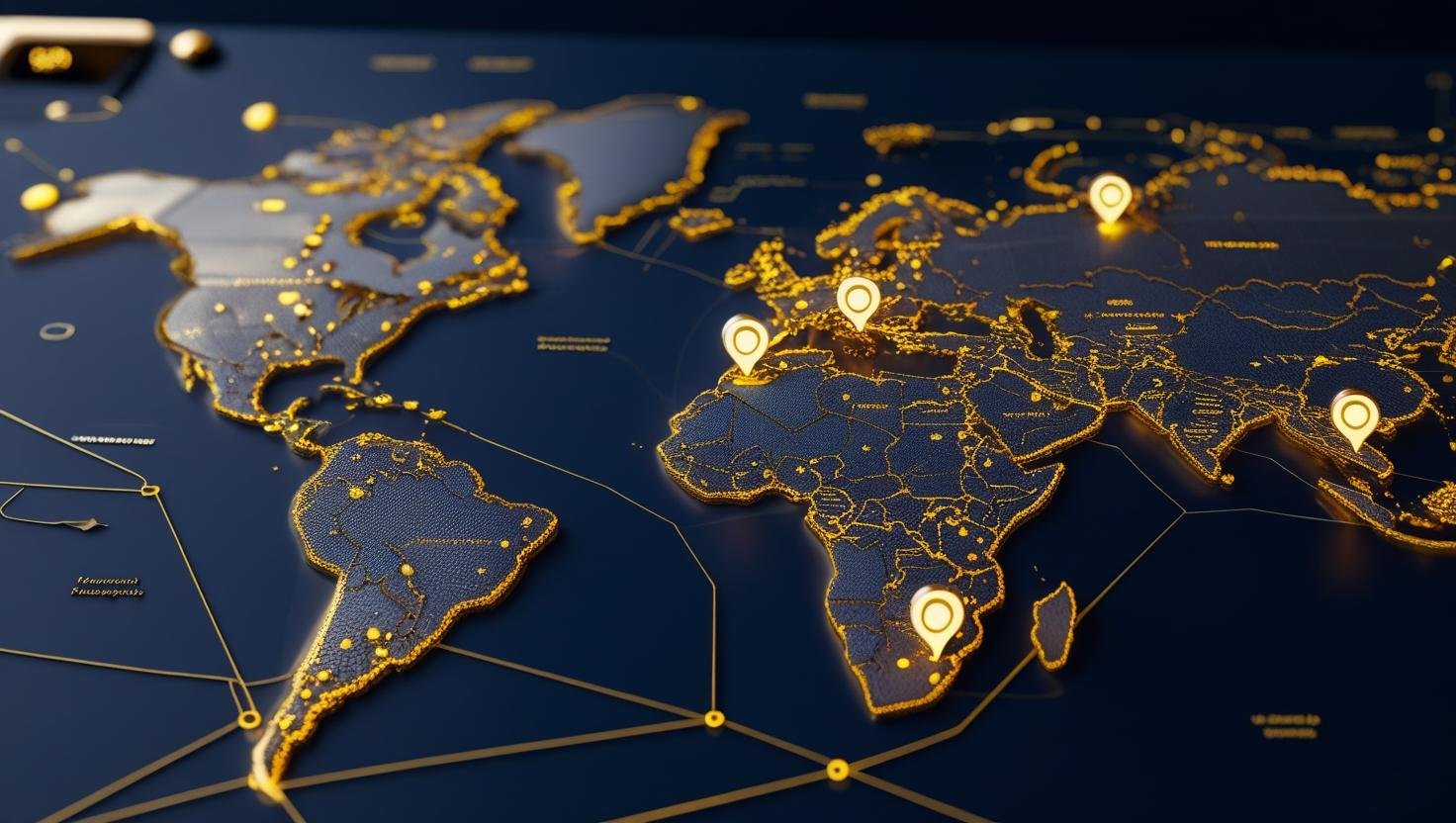 Mapa digital representando dominios geográficos locales